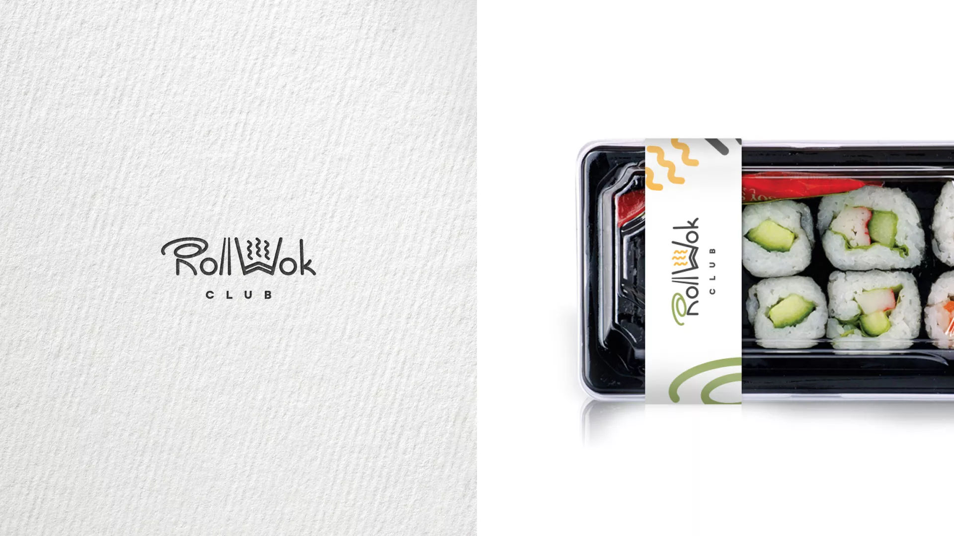 Разработка наклеек для суши-бара «Roll Wok Club» в Кувшиново